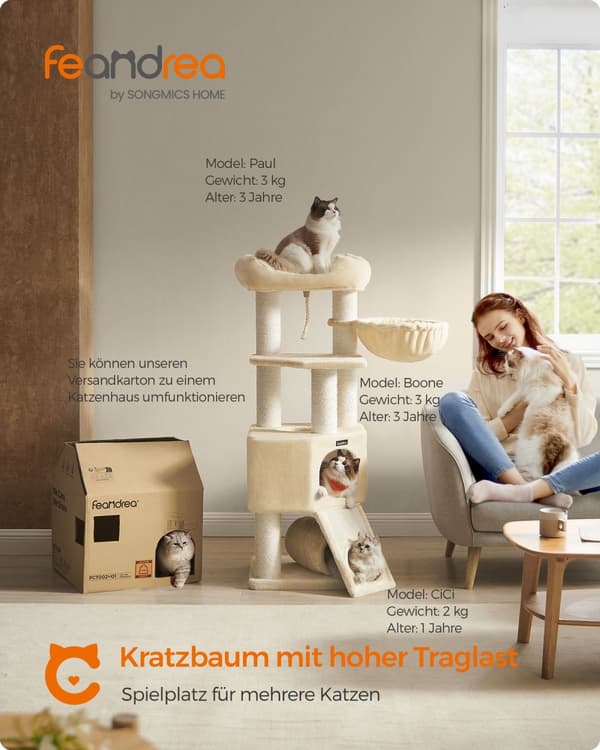 Klösbräda med grottor 50 x 50 x 141 cm beige