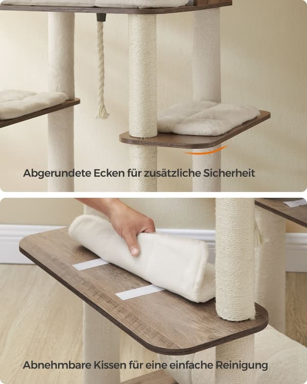 Kradsetræ med 2 huler og 2 liggende huler greige
