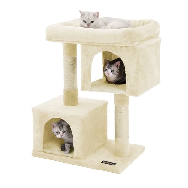 Raapimispylväs, jossa on 2 luolaa 84 cm Beige