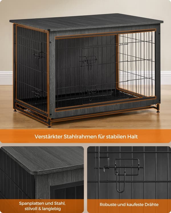 Hundbur med löstagbar bricka