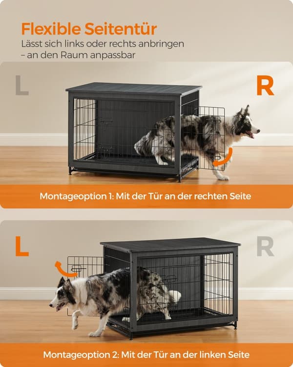 Hundbur med löstagbar bricka