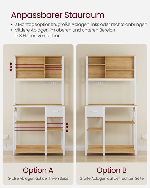 Kökshylla 40 x 80 x 180,4 cm gyllene ek-färgad-molnvit
