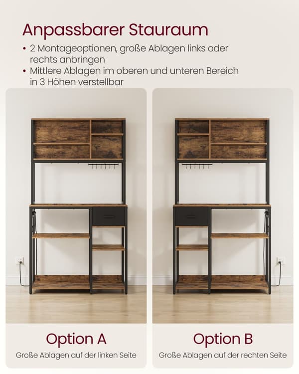 Kökshylla med uttag och tyglåda 40 x 100 x 180,4 cm