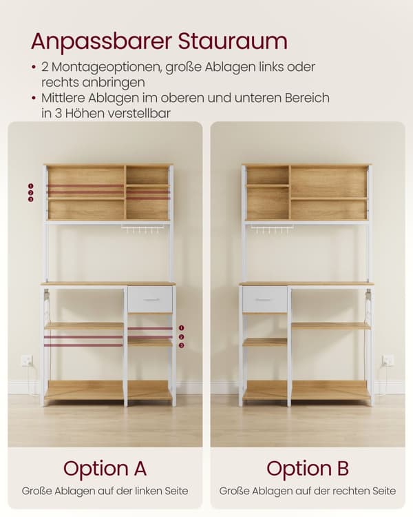 Kökshylla med uttag och tyglåda 40 x 100 x 180,4 cm