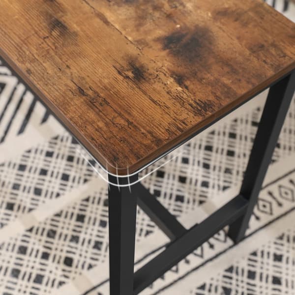 Bordsbänkar, set om 2, inomhusbänkar i industriell stil, 108 x 32,5 x 50 cm, tålig metallram, för kök, matsal, vardagsrum, rustik brun