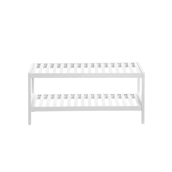 Luonnollinen bambu 2-tasoinen kenkäteline, hylly kengille kasveille kirjoille, olohuoneeseen eteiseen makuuhuoneeseen kylpyhuoneeseen, 70 x 26 x 33 c