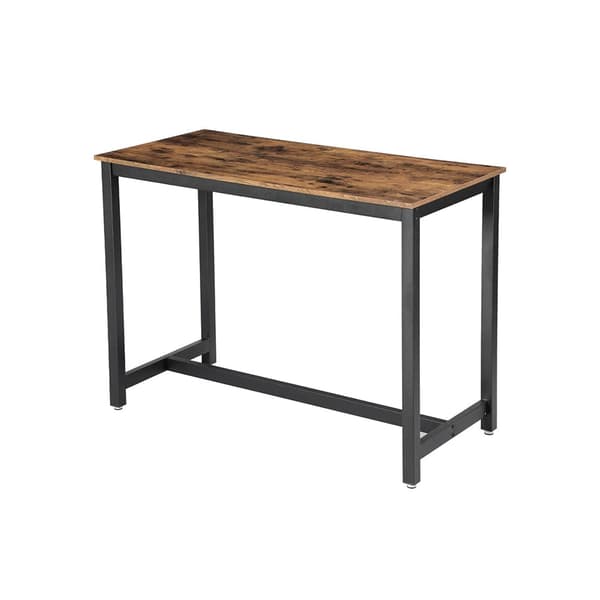 Barbord, industriellt köksbord, matbord med massiv metallram, för cocktails, bar, festkällare, restaurang, vardagsrum, trälook, 120 x 60 x 90 cm