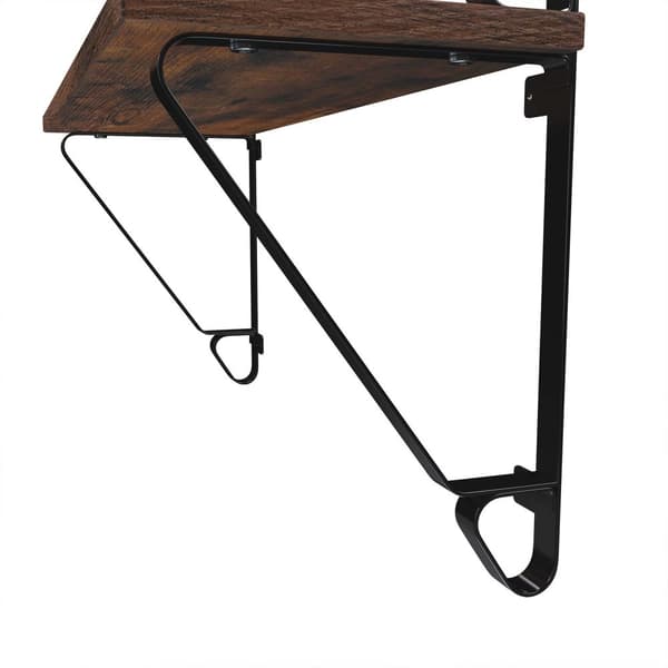 Væghylder, sæt med 2, store svævehylder, stabile hængende hylder til stue, soveværelse, gang, 60 x 20 x 33 cm, industriel stil, rustik brun og sort