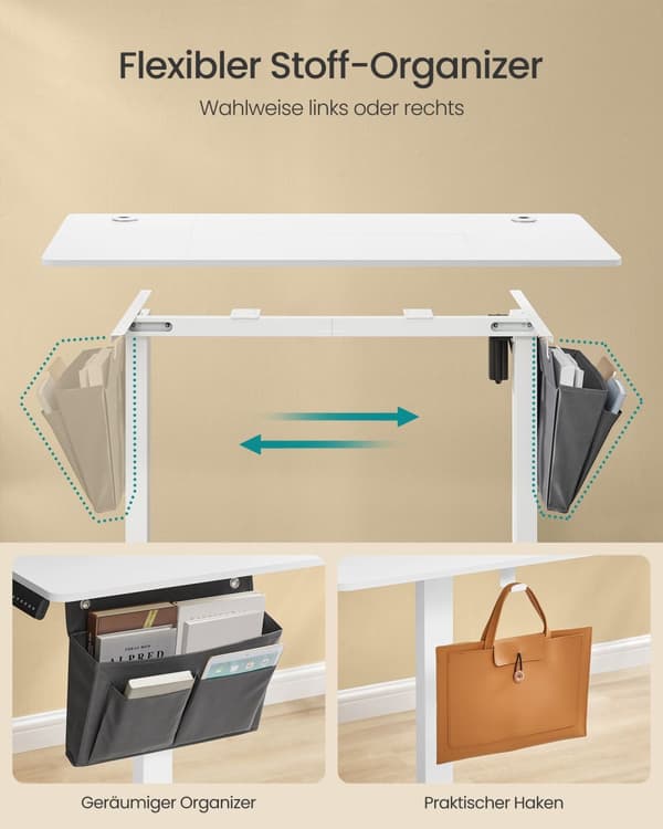 Højdejusterbart elektrisk skrivebord 60 x 120 x (72-120) cm