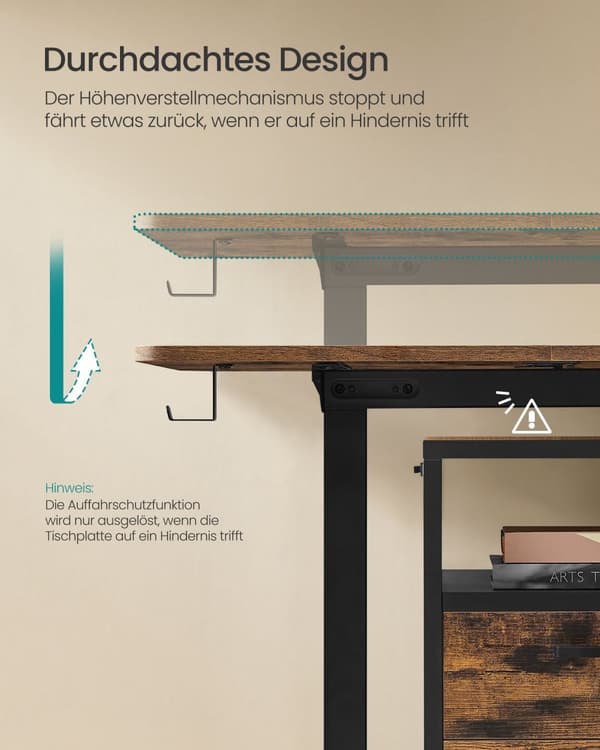 Höjdjusterbart elektriskt skrivbord 60 x 140 x (72-120) cm