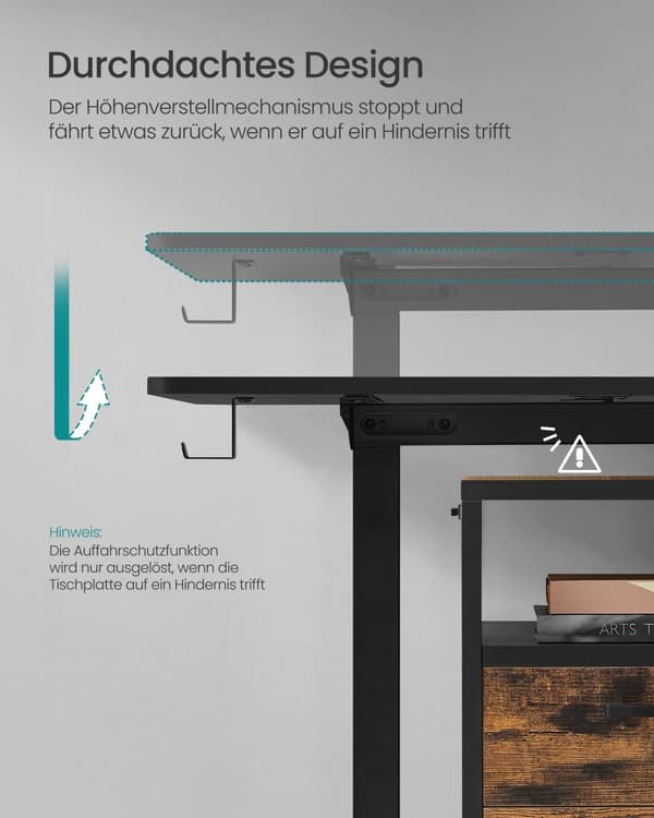 Højdejusterbart elektrisk skrivebord 60 x 160 x (72-120) cm