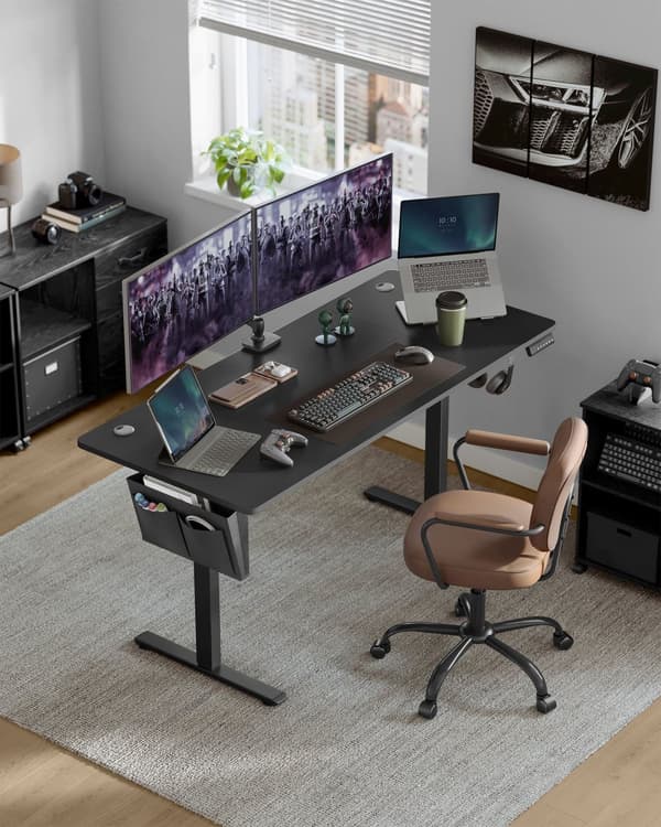 Højdejusterbart elektrisk skrivebord 60 x 160 x (72-120) cm