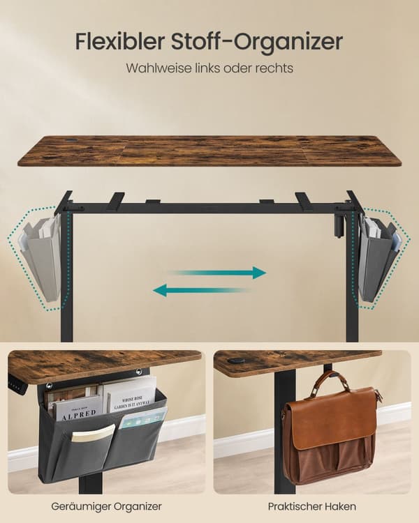 Höjdjusterbart elektriskt skrivbord 70 x 160 x (72-120) cm