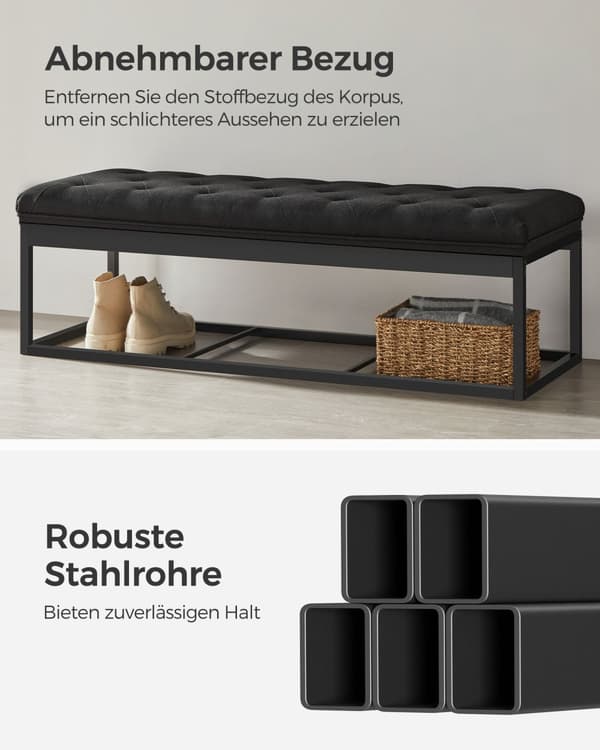 Pall med förvaringsutrymme 40 x 110 x 40 cm färg svart