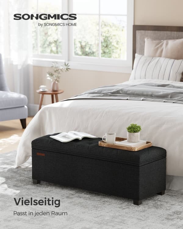 Pall med förvaringsutrymme 40 x 110 x 40 cm färg svart
