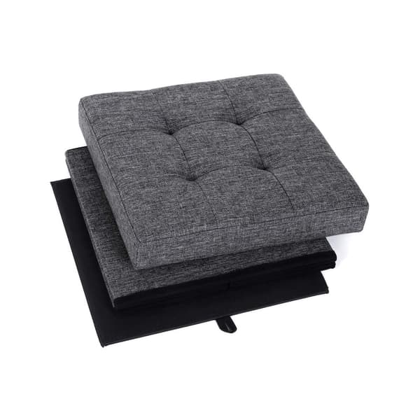 Kokoontaitettava säilytystuoli Jakkara Jalkatuki ja tekstiilipellava Tummanharmaa 38 x 38 x 38 cm lsf27z