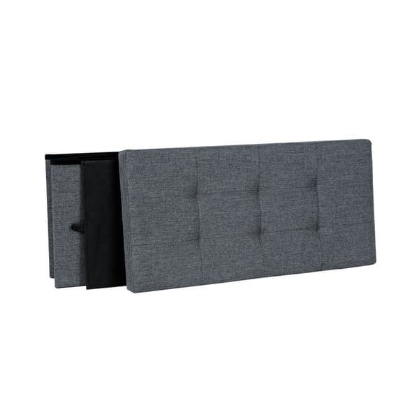 Linnetyg hopfällbar förvaring Ottoman Bänk Mångsidig Platsbesparande Mörkgrå 76 x 38 x 38 cm
