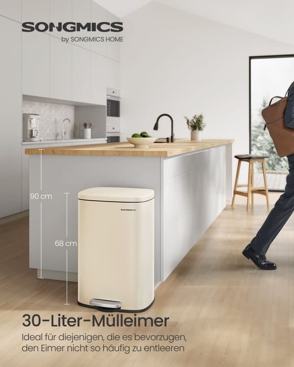 Køkkenaffaldsspand 50 liter sandbeige