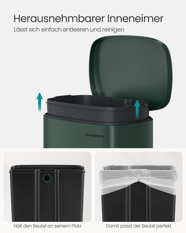 Köksavfallskärl 50 liter vintage grön