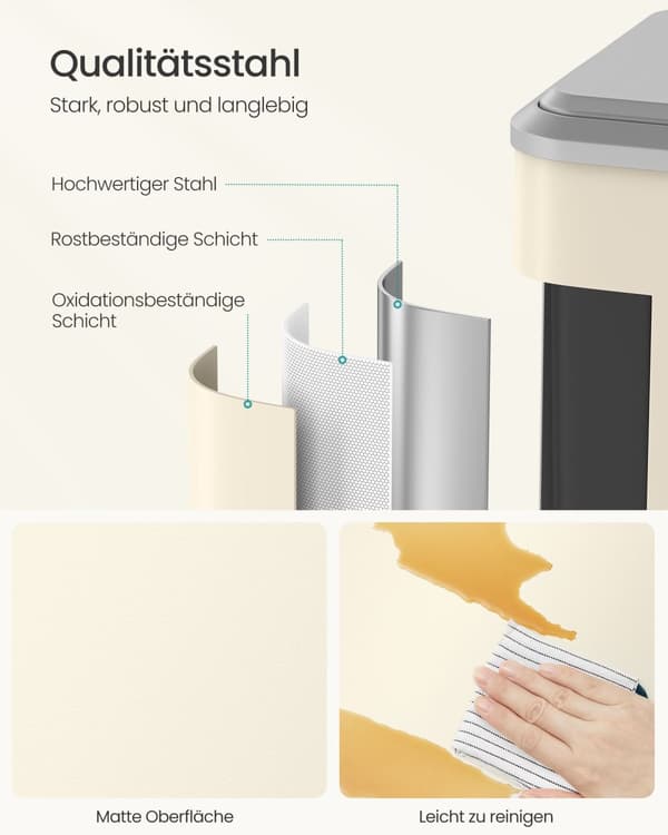 2 fack för återvinning och restavfall sandbeige