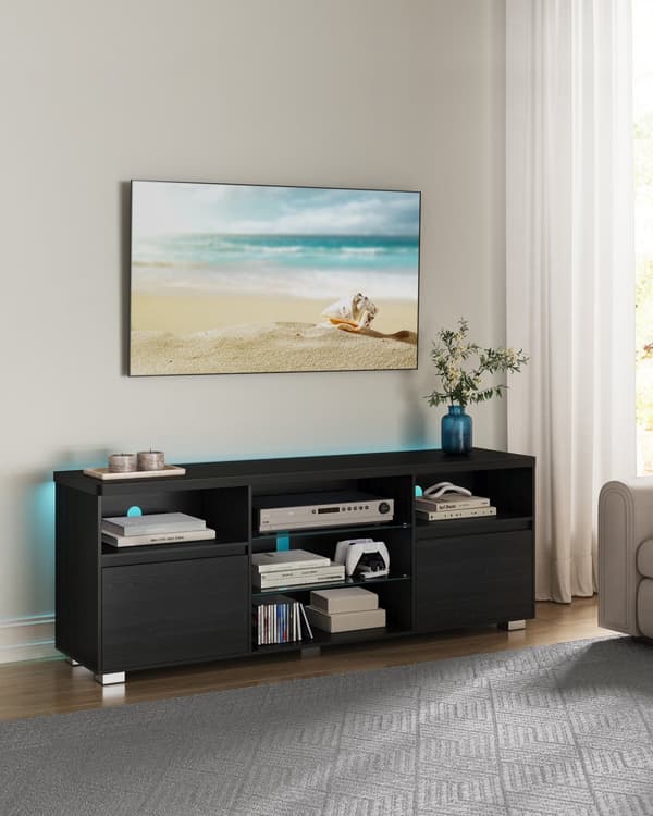 TV-möbel med LED-belysning upp till 70 tum