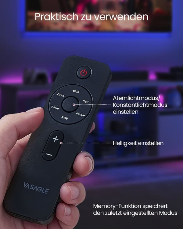 TV-möbel med LED-belysning upp till 70 tum