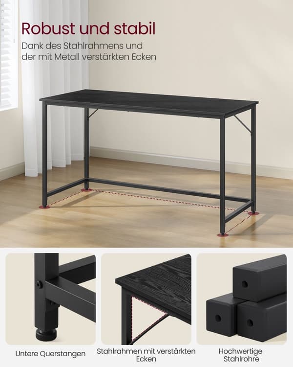 Skrivbord med metallram 60 x 140 x 76 cm