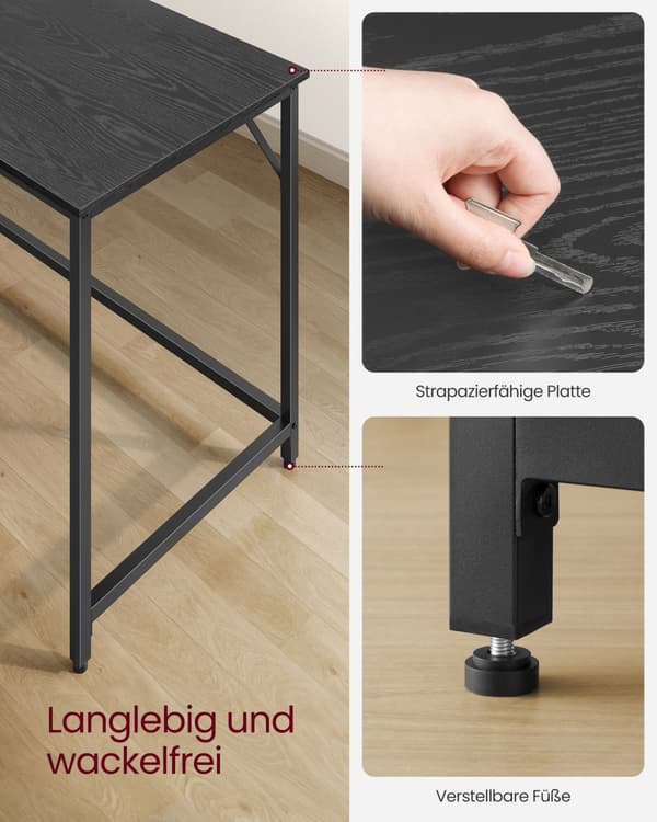 Skrivbord med metallram 60 x 140 x 76 cm