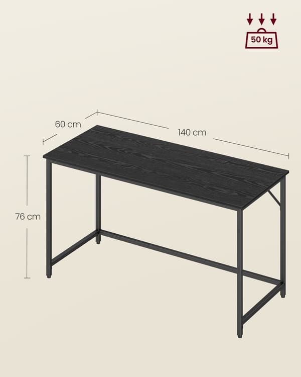 Skrivbord med metallram 60 x 140 x 76 cm