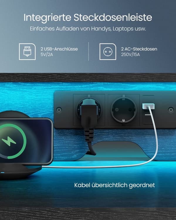 Skrivbord med lådor och monitorstativ svart ebenholts