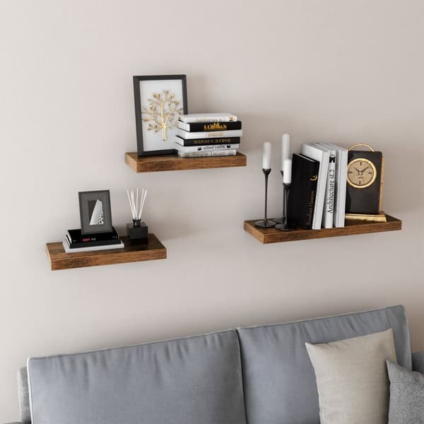 Kelluva hylly, seinähylly kirjoille, valokuville, keräilyesineille, seinään kiinnitettävä toimistohylly, 40 x 20 x 3,8 cm, MDF, olohuoneeseen, keitti