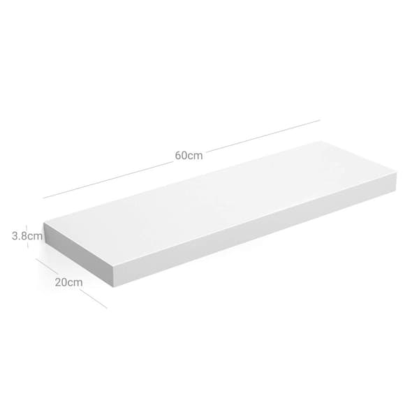 Flytande hylla, vägghylla för foton, 60 cm, dekorationer, i vardagsrum, kök, hall, sovrum, badrum, vit