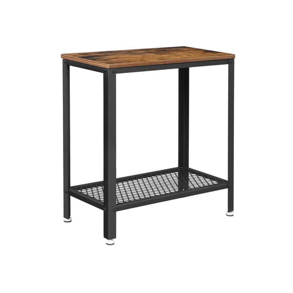 Teollinen sivupöytä, päätypöytä, yöpöytä verkkohyllyllä, helppo asentaa, kapea ja tilaa säästävä olohuoneeseen, makuuhuoneeseen, teräs, 60 x 30 x 60