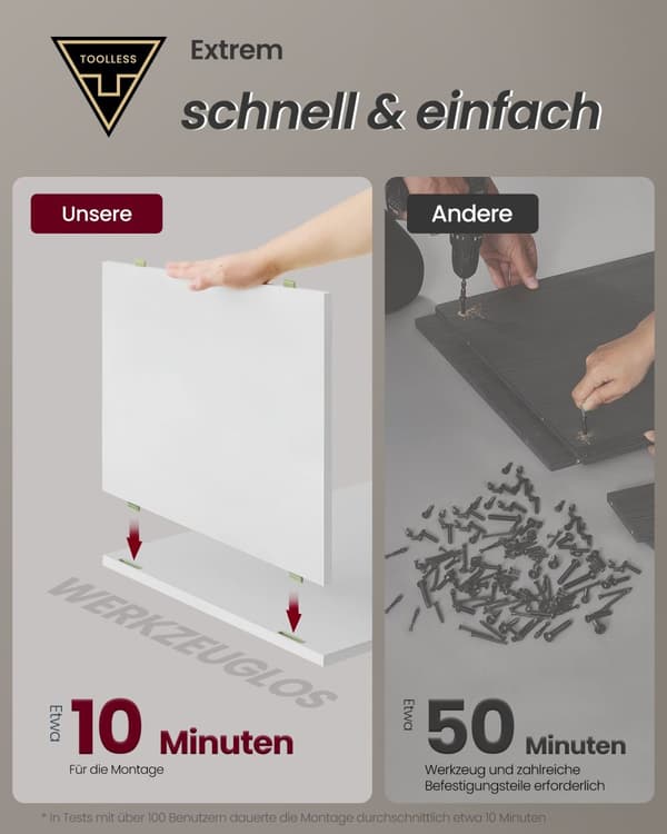 Superhurtig samling uden brug af værktøj, sengebord, natbord med 3 opbevaringsskuffer, sidebord, moderne minimalistisk, soveværelse, stue, mat hvid o
