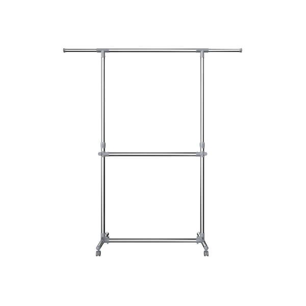 Tøjstativ, grå, (101-163) x 49 x (113-198) cm