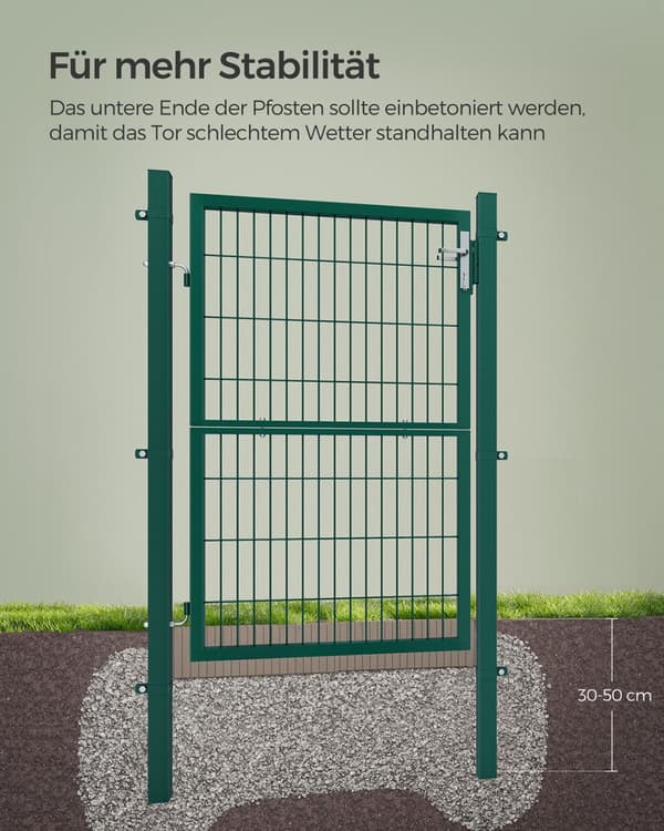 Garden Galvaniserat stål Robust och tålig med lås och nyckel Grind Mått: 150 x 106 cm Grön