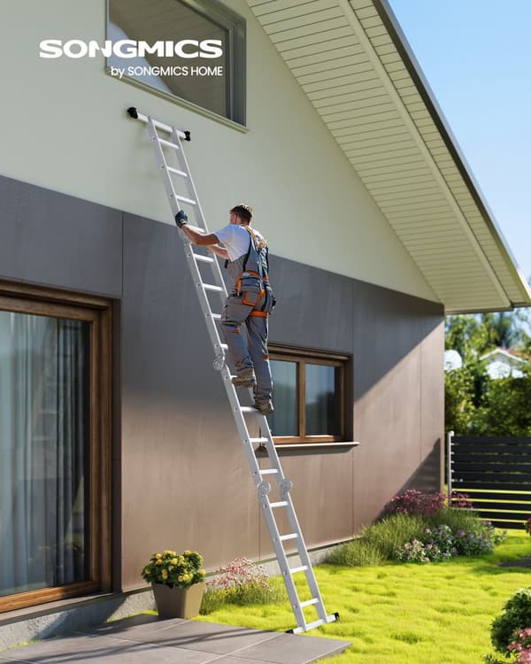 Stege med 16 steg i 6 lägen 430 cm lång silver
