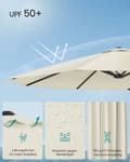 Miniatyrbillede 3 af 6: Dobbeltparasol 394 x 200 cm UPF 50+ uden stativ beige