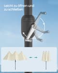 Miniatyrbillede 4 af 6: Dobbeltparasol 394 x 200 cm UPF 50+ uden stativ beige