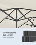 Miniatyrbillede 6 af 6: Dobbeltparasol 394 x 200 cm UPF 50+ uden stativ beige