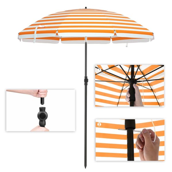 1,6 m parasoll, strandparaply, solskydd med UPF 50+, bärbart åttkantigt skärmtak, vippmekanism, luftventil, bärväska, för strand, trädgård, balkong,