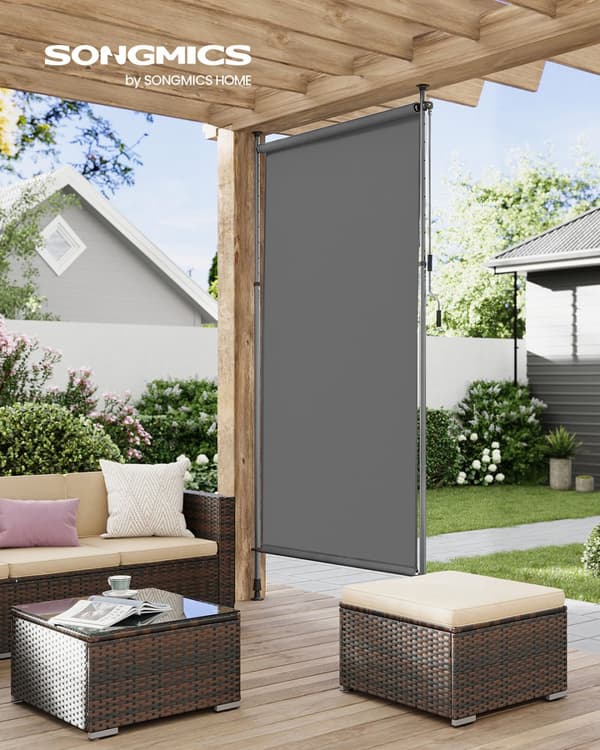 Vertikal markis höjdjusterbar 150 x (220-300) cm antracitgrå