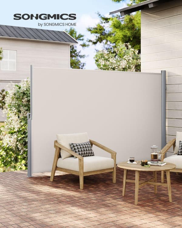 180 x 300 cm (H x B), sidomarkis för balkong och terrass, TÜV SÜD GS-certifierad, insynsskydd, solskydd, sidomarkis, Beige