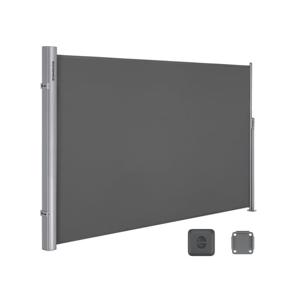 180 x 300 cm Toldo lateral para balcón y terraza, Certificado de TÜV SÜD GS, Protección de la intimidad, Protección solar, Persiana lateral, Gris ant