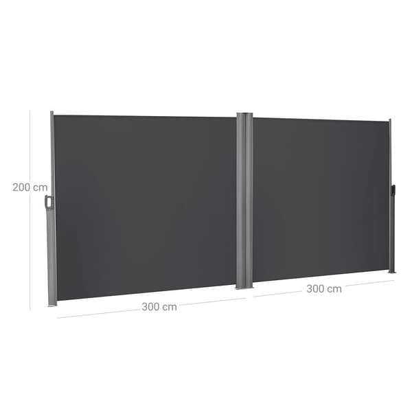 Dubbel sidomarkis 600 x 200 cm antracit