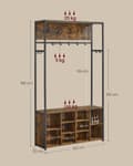 Miniatyrbillede 6 af 6: Halltræ med bænk og skoopbevaring, knagerække med skobænk, hallmøbler, åbne rum, industriel stil, pladsbesparende, rustik brun og blæksort