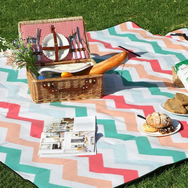 Picnic-tæppe i flannel ZigZag XXL