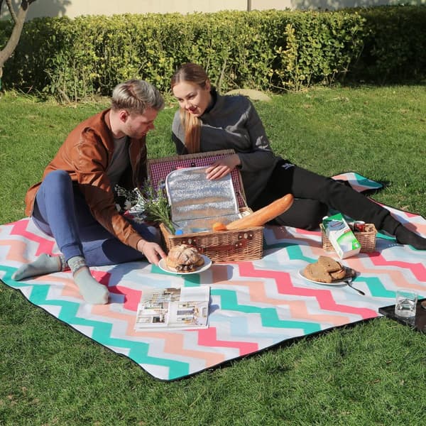 Picnic-tæppe i flannel ZigZag XXL