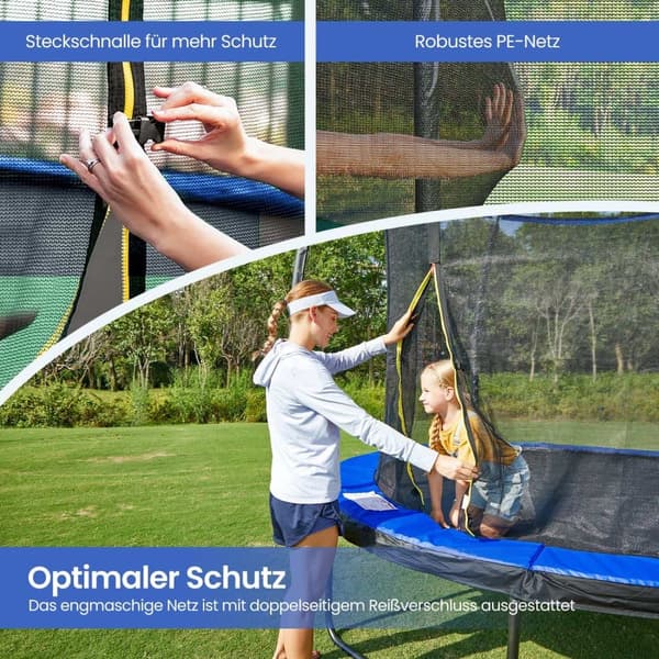 Trampolin 305 cm, havetrampolin, med sikkerhedsnet