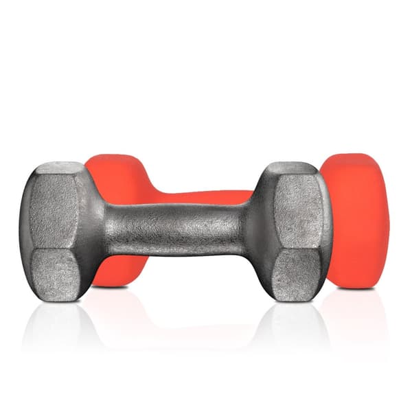 Set med 2 hantlar, 2 x 1,5 halkfria handvikter i neopren med matt yta, hemmaträning, fitness, orange